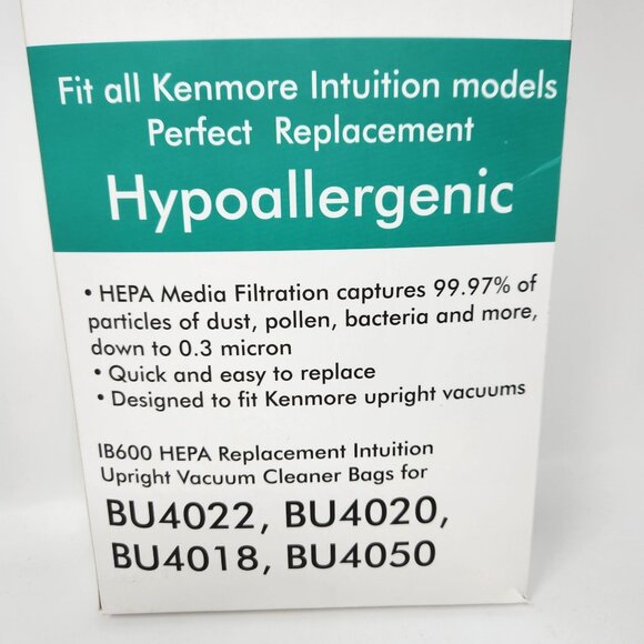 HSLAN Vacuum Bags Compatible with Kenmore IB600 HEPA Replacement 6 Pack Hypoalle - Picture 2 of 6